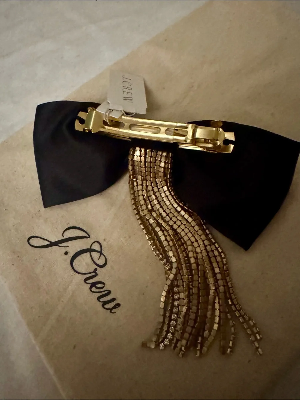 NWT J.Crew satin and rhinestone hair bow (Item CE505)